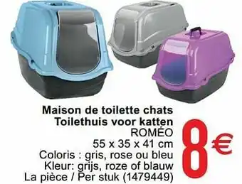 Cora Maison de toilette chats toilethuis voor katten roméo aanbieding