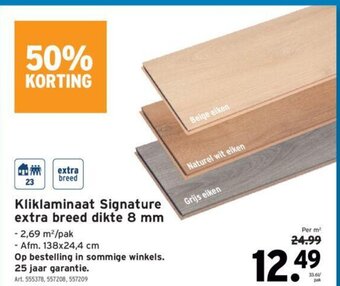GAMMA Kliklaminaat Signature Extra Breed Dikte 8mm aanbieding
