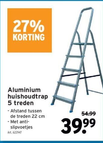 GAMMA Aluminium Huishoudtrap 5 Treden aanbieding