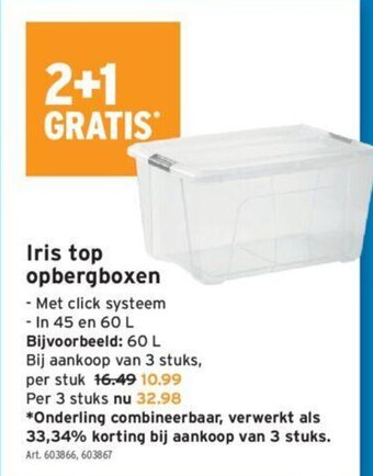 GAMMA Iris Top Opbergboxen aanbieding