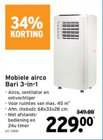 GAMMA Mobiele Airco Bari 3-in-1 aanbieding