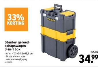GAMMA Stanley Gereedschapswagen 3-in-1 Box aanbieding