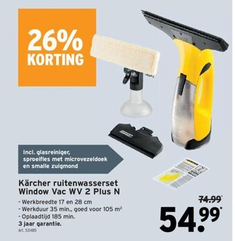 GAMMA Karcher Ruitenwasserset Window Vac WV 2 Plus N aanbieding