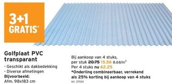 GAMMA Golfplaat PVC Transparant aanbieding