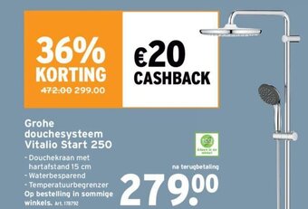 GAMMA Grohe Douchesysteem Vitalio Start 250 aanbieding