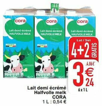 Cora Lait demi écrémé halfvolle melk cora aanbieding