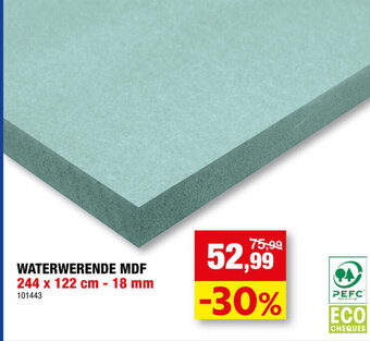 Hubo Waterwerende MDF 244 x 122 cm - 18mm aanbieding