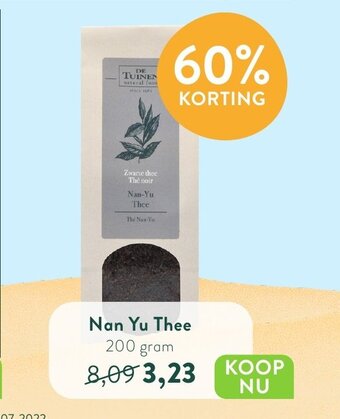 Holland & Barrett De Tuinen Nan Yu Thee 200 gram aanbieding