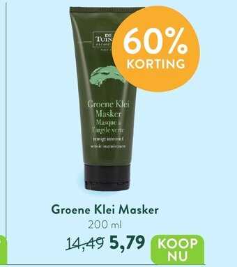 De Tuinen Groene Klei Masker 200 ml