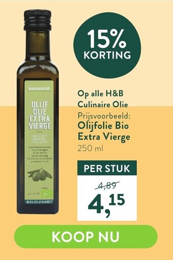 Holland & Barrett Olijfolie Bio Extra Vierge 250 ml aanbieding