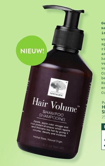 Holland & Barrett New Nordic Hair Volume Shampoo 250 ml aanbieding