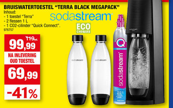 Hubo Sodastream Bruiswatertoestel Terra Black Megapack aanbieding