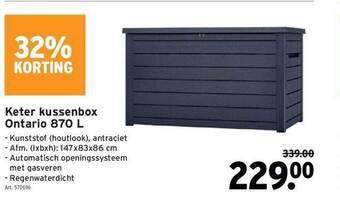 GAMMA Keter Kussenbox Ontario 870 L aanbieding
