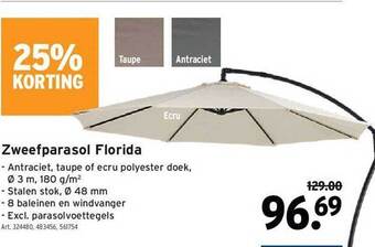 GAMMA Zweefparasol Florida aanbieding