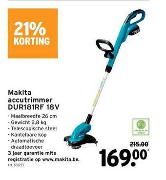 GAMMA Makita Accutrimmer aanbieding