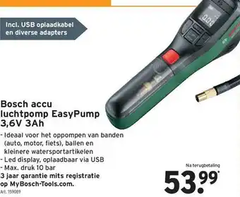 GAMMA Bosch Accu Luchtpomp Easy Pump aanbieding