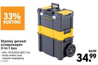 GAMMA Stanley Gereedschapswagen 3in1 Box aanbieding