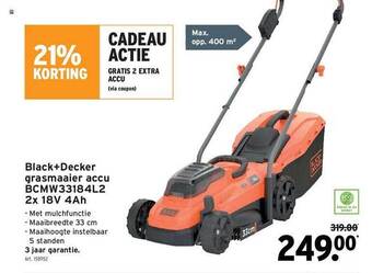 GAMMA Black+decker Grasmaaier Accu aanbieding