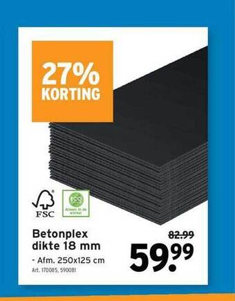 GAMMA Betonplex Dikte 18 Mm aanbieding