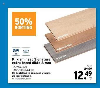 GAMMA Kliklaminaat Signature Extra Breed Dikte 8 Mm aanbieding