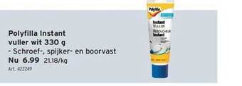 GAMMA Polyfilla Instant Vuller Wit 330 G aanbieding