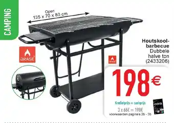 Cora Brase Houtskoolbarbecue Dubble halve ton, 135 x 70 x 80 cm 2433206 aanbieding