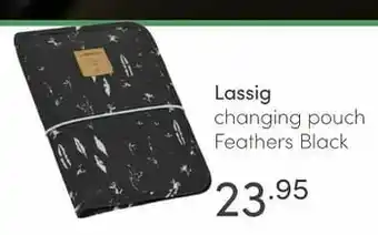 Baby & Tiener Lassig changing pouch feathers black aanbieding