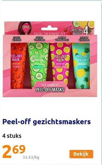 Action Peel-off Gezichtsmaskers aanbieding
