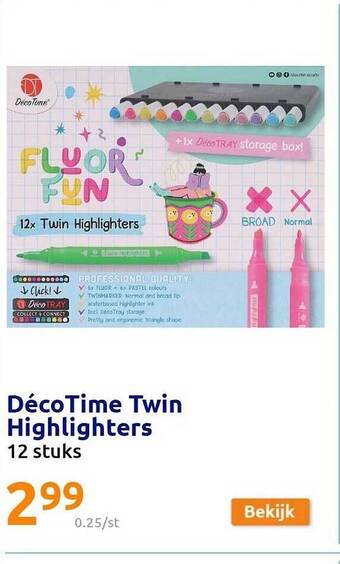 Action Décotime Twin Highlighters aanbieding