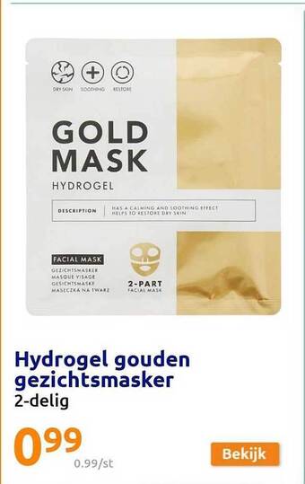Action Hydrogel Gouden Gezichtsmasker aanbieding