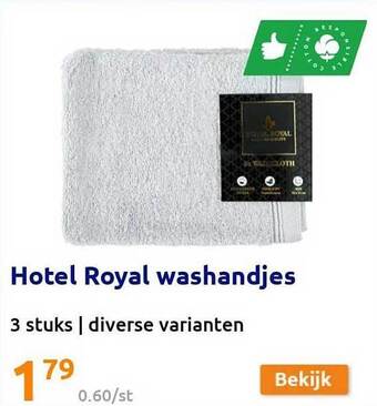 Action Hotel Royal Washandjes aanbieding