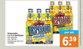 Albert Heijn Desperados 6 X 0.33 Literflesjes aanbieding
