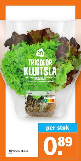 Albert Heijn Ah Tricolor Kluitsla aanbieding