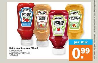 Albert Heijn Heinz Snacksauzen 220 Ml aanbieding