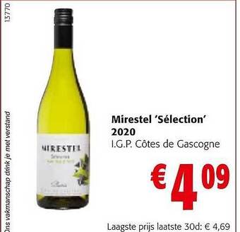 Colruyt Mirestel 'sélection' 2020 aanbieding