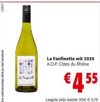Colruyt La Fanfinette Wit 2020 A.o.p. Côtes Du Rhône aanbieding