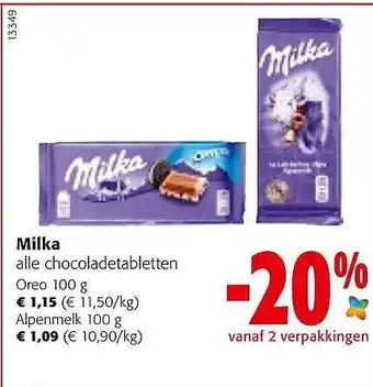 Colruyt Milka Alle Chocolatadetabletten Oreo aanbieding