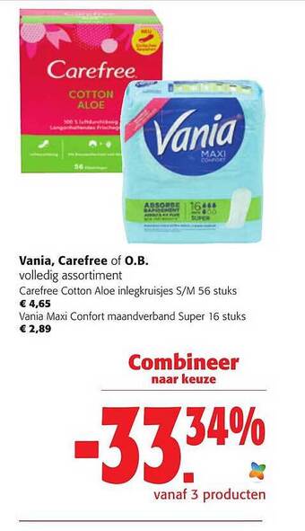 Colruyt Vania Carefree Of O.b. aanbieding