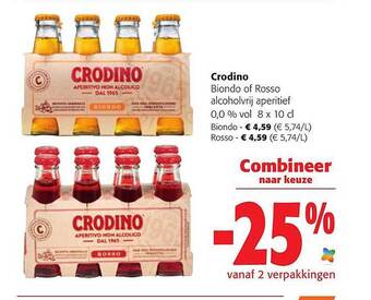 Crodino Biondo Of Rosso Alcoholvrij Aperitief