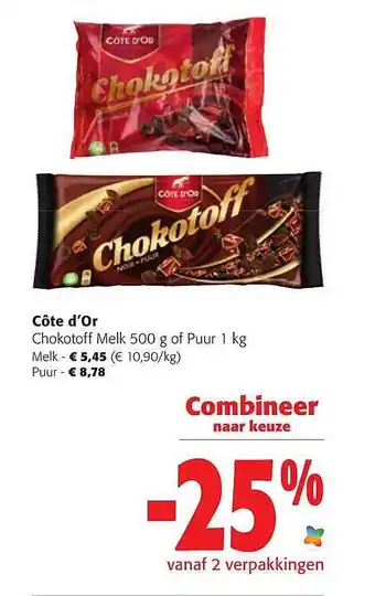 Colruyt Côte D'or Chokotoff Melk aanbieding