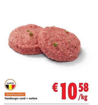 Colruyt Beenhouwerij Hamburger Rund + Varken aanbieding