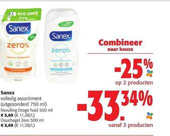 Colruyt Sanex Volledig Assortiment aanbieding