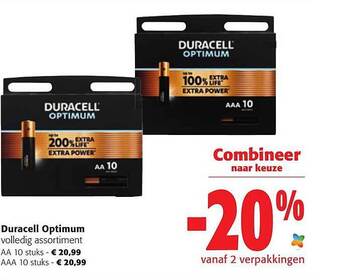 Colruyt Duracell Optimum Volledig Assortiment aanbieding