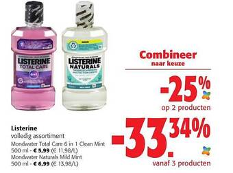 Colruyt Listerine Volledig Assortiment aanbieding