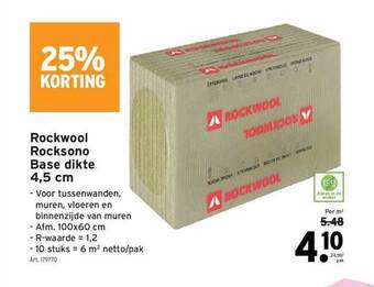 GAMMA Rockwool Rocksono Base Dikte 4,5 Cm aanbieding