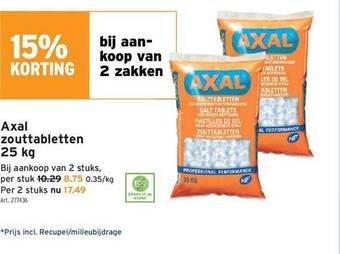 Axal Zouttabletten 25 Kg