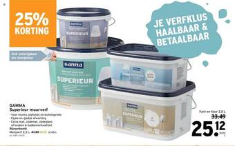 GAMMA Gamma Superieur Muurverf aanbieding