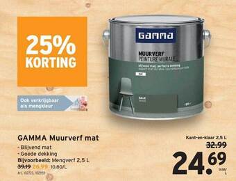 GAMMA Gamma Muurverf Mat aanbieding