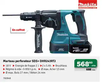 Mr Bricolage Makita Marteau Perforateur SDS + DHR243RTJ aanbieding