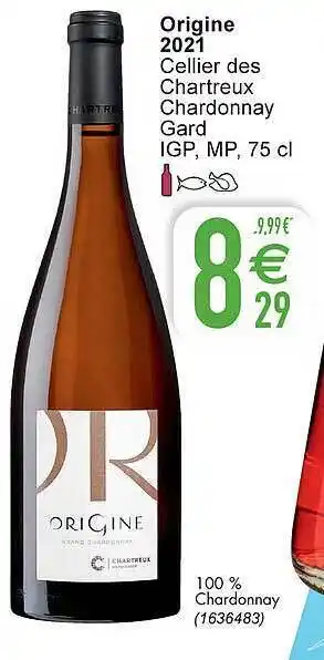 Cora Origine 2021 Cellier Des Chartreux Chardonnay aanbieding